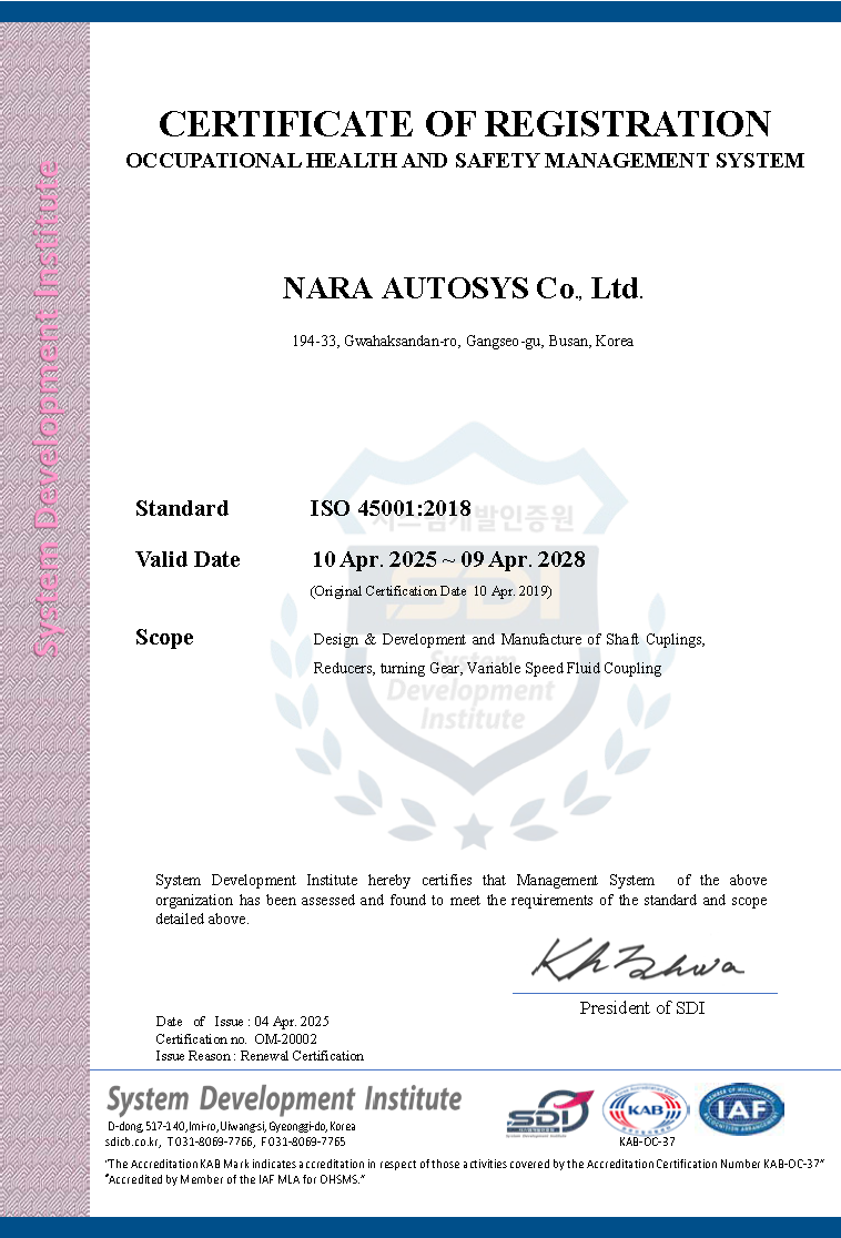 CERTIFICATION OF ISO 45001:2018